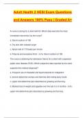 Adult Health 2 HESI Exam Questions and Answers 100% Pass | Graded A+