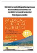 TEST BANK for Medical-Surgical Nursing: Concepts  for Clinical Judgment and Collaborative Care   11th Edition by Donna D. Ignatavicius,   All 65 chapters Available  