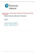 Pearson Edexcel GCSE In Biology (1BI0) Paper 1H Mark Scheme (Results)  Summer 2024 