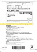 Pearson Edexcel Level 1/Level 2 GCSE (9–1)  Chemistry PAPER 1 QP Higher Tier 2024 