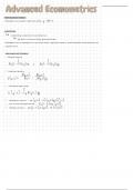 Samenvatting -  Advanced Econometrics 1 (6414M0005Y)