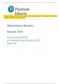 Pearson Edexcel GCSE In Combined Science Biology (1SC0) Paper 1BF Mark  Scheme (Results) Summer 2024