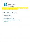 Pearson Edexcel GCSE In Combined Science Physics (1SC0) Paper  1PF Mark Scheme (Results) Summer 2024