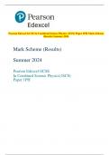 Pearson Edexcel GCSE In Combined Science Physics (1SC0) Paper 1PH Mark Scheme  (Results) Summer 2024 