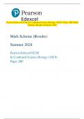 Pearson Edexcel GCSE In Combined Science Biology (1SC0) Paper 2BF Mark  Scheme (Results) Summer 2024 