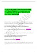 2023 (NGN) HESI MENTAL HEALTH RN V1-V3 TEST BANK QUESTIONS WITH CORRECT ANSWER