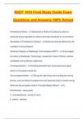 RADT 1010 Final Study Guide Exam Questions and Answers 100% Solved