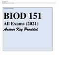 Portage Learning BIOD 151  All Exams (2021) Answer Key Provided-Exam Elaborations Questions and Answers