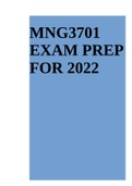 MNG3701 EXAM PREP FOR 2022