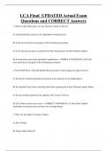 LCA Final UPDATED Actual Exam  Questions and CORRECT Answers