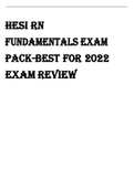 HESI RN  FUNDAMENTALS EXAM  PACK-BEST FOR 2022  EXAM REVIEW 