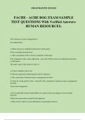 FACHE - ACHE BOG EXAM SAMPLE TEST QUESTIONS With Verified Answers- HUMAN RESOURCES.