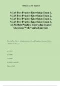 ACAS Best Practice Knowledge Exam 1, ACAS Best Practice Knowledge Exam 2, ACAS Best Practice Knowledge Exam 3, ACAS Best Practice Knowledge Exam 4, ACAS Best Practice Knowledge Exam 5 Questions With Verified Answers