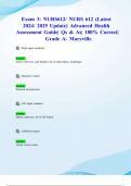 Exam 3: NURS612/ NURS 612 (Latest 2024/ 2025 Update) Advanced Health Assessment Guide| Qs & As| 100% Correct| Grade A- Maryville