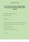 ACA Test Prep, from the testing providers - NOCTI Practice Questions With Verified Answers