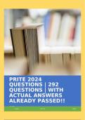 PRITE 2024 QUESTIONS | 292 QUESTIONS | WITH ACTUAL ANSWERS ALREADY PASSED!!