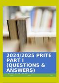 2024/2025 PRITE PART I (QUESTIONS & ANSWERS) GRADED A+