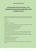 ATI Nutrition Proctored Exam, ATI - Nutrition Proctored Exam Questions With Verified Answers.