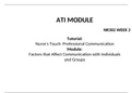 NR302 Week 2 Assignment; Nurse Touch Professional Communication; Factors that Affect Communication with Individuals and Groups.docx