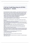 3.18 Fair Credit Reporting Act (FCRA) - Regulation V - Details Questions and Answers 2024