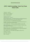 ANCC Adult Gerontology Acute Care Exam Study Guide.