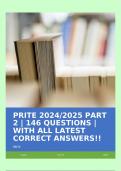 PRITE 2024/2025 PART 2 | 146 QUESTIONS | WITH ALL LATEST CORRECT ANSWERS!!