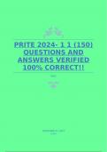 PRITE 2024- 1 1 (150) QUESTIONS AND ANSWERS VERIFIED 100% CORRECT!!