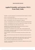 Applied Probability and Statistics (WGU) Exam Study Guide.