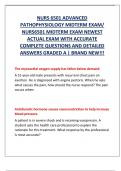 NURS 6501 ADVANCED  PATHOPHYSIOLOGY MIDTERM EXAM/  NURS6501 MIDTERM EXAM NEWEST  ACTUAL EXAM WITH ACCURATE  COMPLETE QUESTIONS AND DETAILED  ANSWERS GRADED A | BRAND NEW!!! 