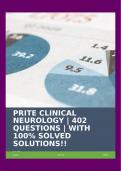 PRITE CLINICAL NEUROLOGY | 402 QUESTIONS | WITH 100% SOLVED SOLUTIONS!!