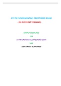 ATI PN FUNDAMENTALS PROCTORED EXAM (30 EXAM SETS)