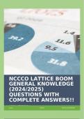 NCCCO LATTICE BOOM GENERAL KNOWLEDGE (2024/2025) QUESTIONS WITH COMPLETE ANSWERS!!