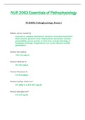 Exam 1 - NUR2063 / NUR 2063 (Latest 2022 / 2023) : Essentials of Pathophysiology - Rasmussen