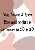 Grade 12: Sine, Cosine & Area Rules and Heights and Distances in 2D and 3D