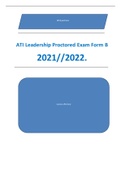 ATI Leadership Proctored Exam Form B 2021/2022. (Answered)