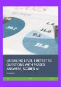 US SAILING LEVEL 1 RETEST 50 QUESTIONS WITH PASSED ANSWERS, SCORED A+