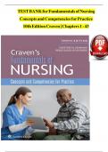 Test Bank for Craven & Hirnle's Fundamentals of Nursing Concepts and Competencies for Practice 10th Edition by Henshaw and Rassilyer-Bomers |Complete Solution Guide |Grade A+.