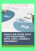 DASLE MN EXAM 2024 | 319 QUESTIONS | WITH 100% CORRECT ANSWERS!!