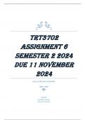 TRT3702 Assignment 6 (COMPLETE ANSWERS) Semester 2 2024 (253459)- DUE 11 November 2024