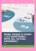 WOBC PHASE IV EXAM | 113 QUESTIONS | WITH ALL ACTUAL ANSWERS!!