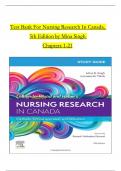 TEST BANK For LoBiondo-Wood and Haber's Nursing Research in Canada: Methods, Critical Appraisal, and Utilization. 5th Edition by Mina Singh, All Chapters 1 to 21 complete Verified editon ISBN:9780323778992