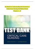 TEST BANK For Understanding the Essentials of Critical Care Nursing, 3rd Edition by Perrin, All Chapters 1 to 19 complete Verified editon ISBN: 9780134146348