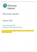 Pearson Edexcel GCSE In Spanish (1SP0) Paper 4H Writing Mark Scheme  (Results) Summer 2024