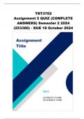 TRT3702 Assignment 5 QUIZ (COMPLETE ANSWERS) Semester 2 2024 (253380)- DUE 18 October 2024