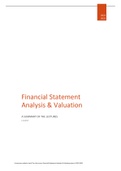 Summary of Financial Statement Analysis and Valuation (Lectures)