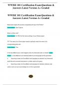 WWISE 101 Certification Exam Questions & Answers Latest Version A+ Graded