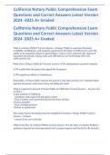 California Notary Public Comprehensive Exam Questions and Correct Answers Latest Version 2024 -2025 A+ Graded 