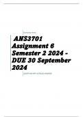 ANS3701 Assignment 6 Semester 2 2024 - DUE 30 September 2024