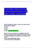 CCO PRACTICE EXAM WITH QUESTIONS AND 100% SURE ANSWERS