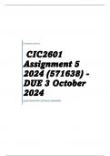 CIC2601 Assignment 5 2024 (571638) - DUE 3 October 2024